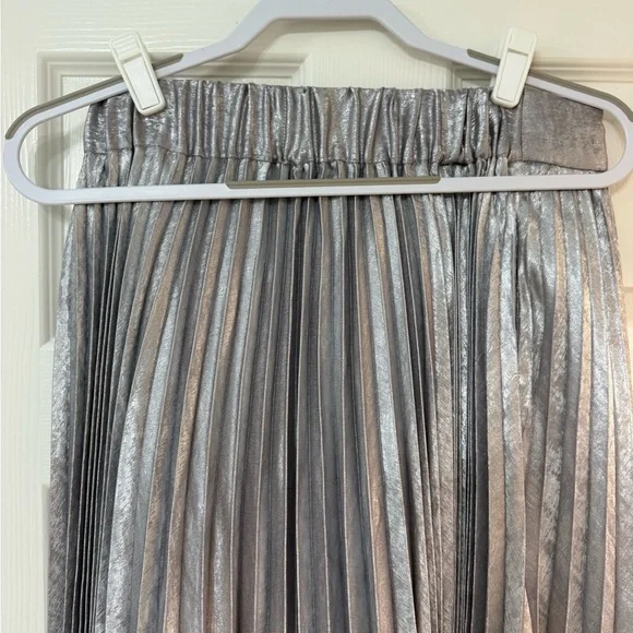 Crosby by Mollie Birch Daisy Silver Pleated Midi Skirt - Picture 6 of 6